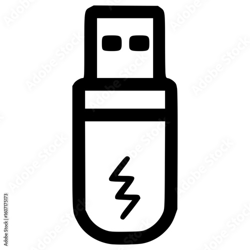 Simple vector icon of flash drive for digital storage representation