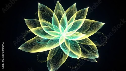 Luminous Rainbow Lotus Bloom Abstract Particles Energy Flow Spiritual Meditation Healing Nature Mystical Fantasy Design Element Motion Graphics 4 K Ultra H D Visual Effects