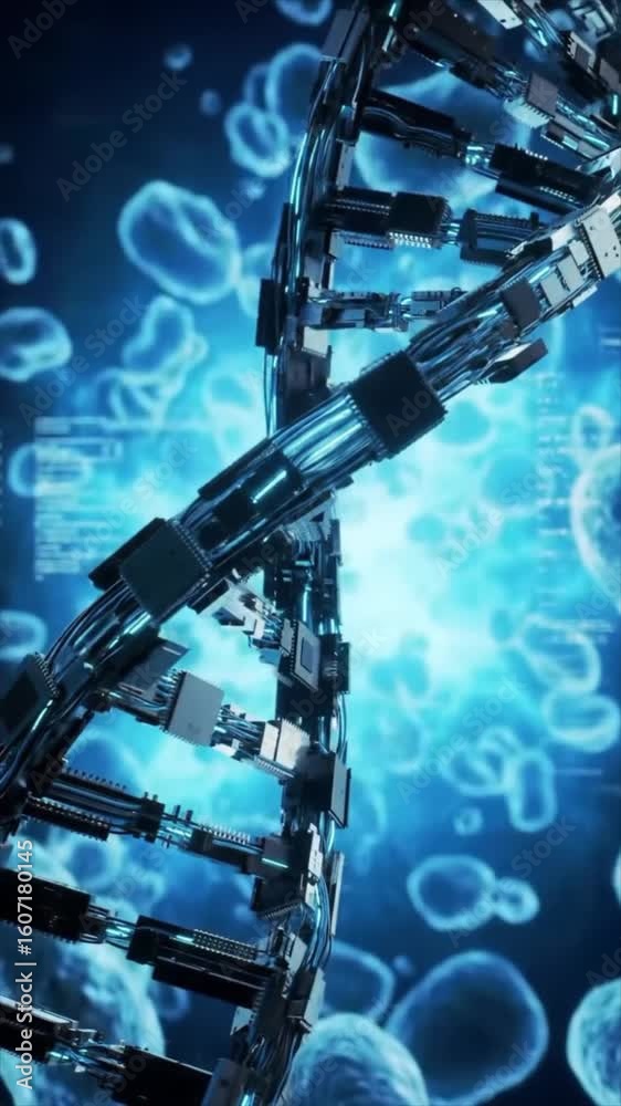 Digital Spiral: DNA Made of Microchips and Cables