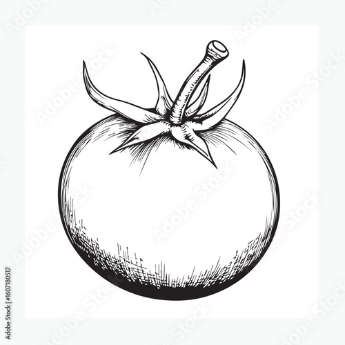 hand drawn vector illustration of a tomato