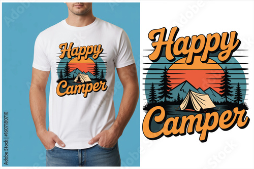 Camping T-Shirt Design and Mockup Set – Adventure Outdoor Graphics