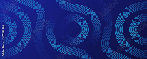 Blue abstract background. Modern shiny blue gradient lines. Geometric lines pattern. Futuristic technolog design.
