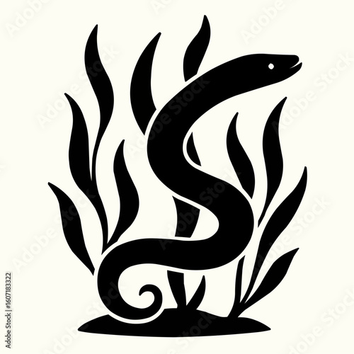 Black and white tribal tattoo design with a floral dragon and bird silhouette pattern