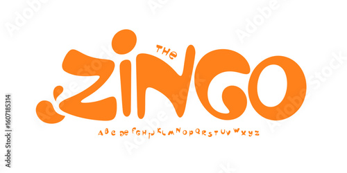 Tropical funky font, juicy playful letters, retro tribal alphabet, happy cartoon typeface, festive summer branding typography, energetic typographic design. Vector typeset