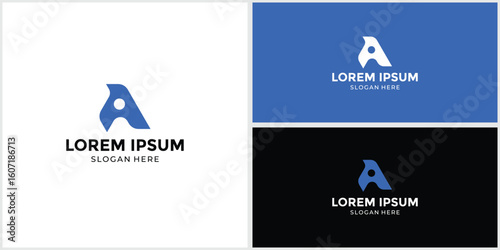 Tech style letter A logo for companies and agencies