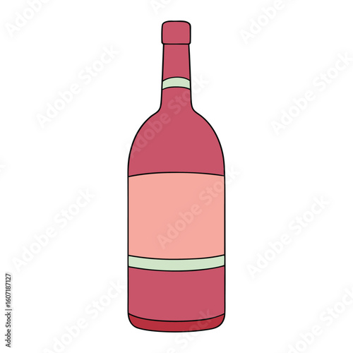 A sleek bottle of wine with a blank label, waiting to be personalized. Its dark glass hints at rich flavors inside—elegant, mysterious, and full of potential.
