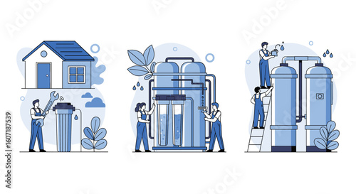 Home water filtration system installation and maintenance services for clean pure drinking water solutions