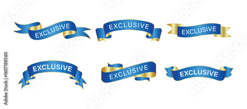 Exclusive ribbon set luxury design vector collection