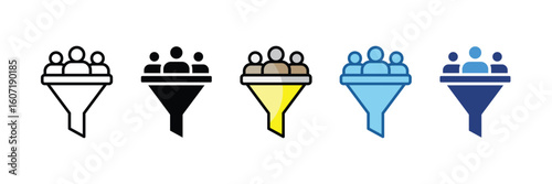 Recruitment Funnel  Icon Element For Design