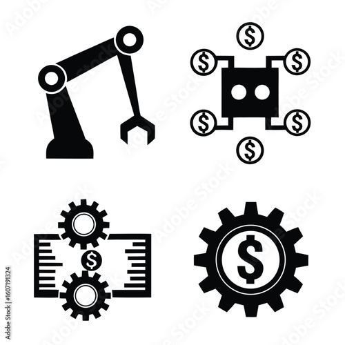 Digital Economy and Automation – Technology, Finance & Innovation Icons