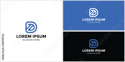 Tech-style D letter logo for companies and agencies
