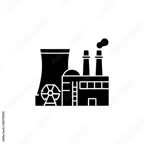 creative details thermal power station icon vector illustration