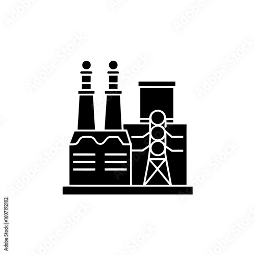 creative details thermal power station icon vector illustration