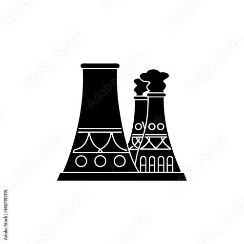 creative details thermal power station icon vector illustration