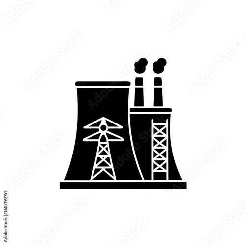 creative details thermal power station icon vector illustration