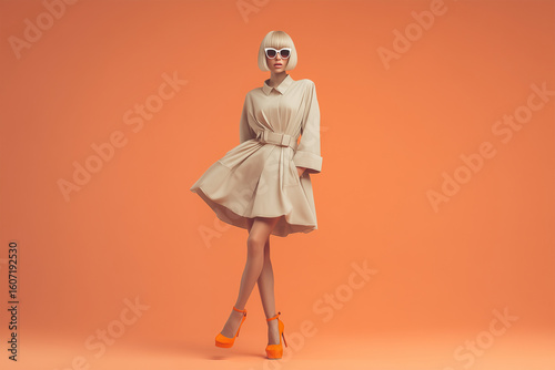 Fashion model isolated 3d background