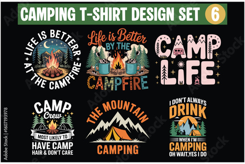 Camping T-Shirt Design and Mockup Set – Adventure Outdoor Graphics