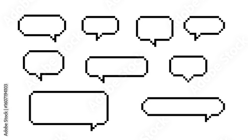 Speech Bubble Pixel Art Vector Set