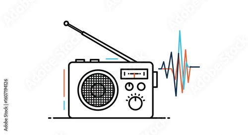 Classic portable am fm radio receiver with clear sound and easy tuning for music and talk radio entertainment