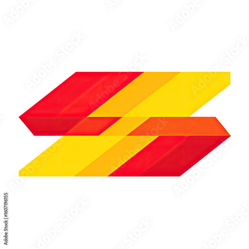 Free Download Two overlapping, stylized rectangles in vibrant red and yellow, appearing 3D - GFXLoad