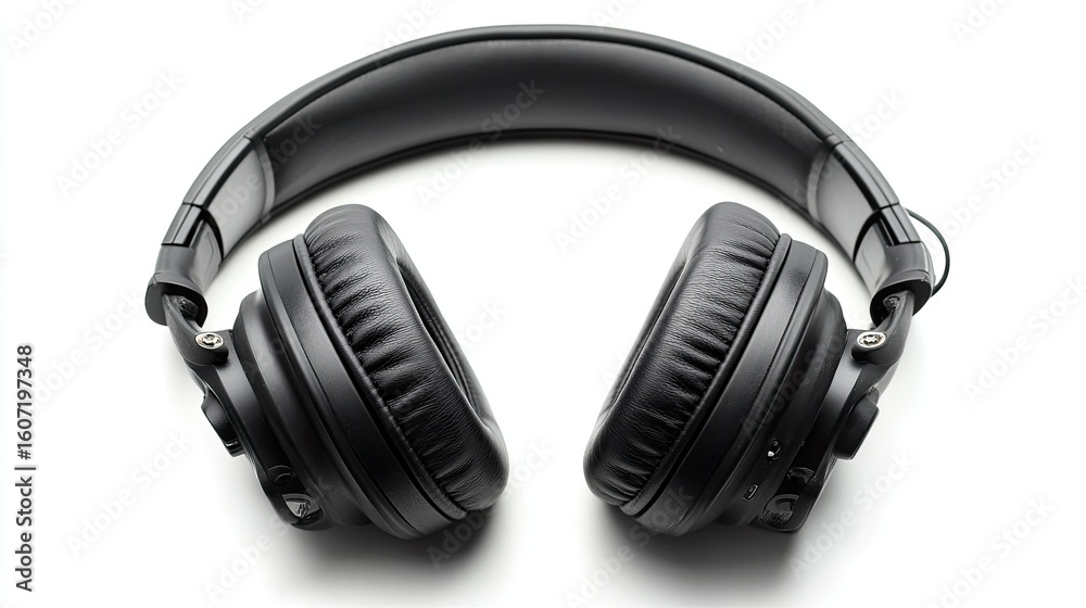 Black Headphones Isolated on White – High-Quality Sound and Music Experience Black Headphones Isolated on White – High-Quality Sound and Music Experience