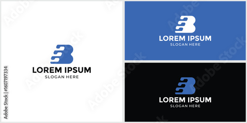 tech style B letter logo for companies and agencies