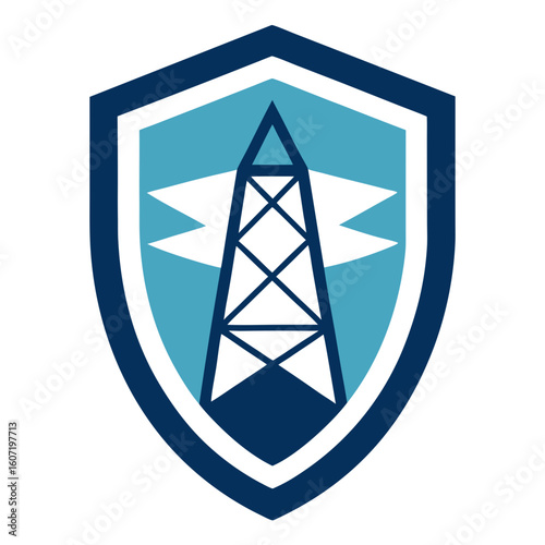 Electric power transmission tower emblem