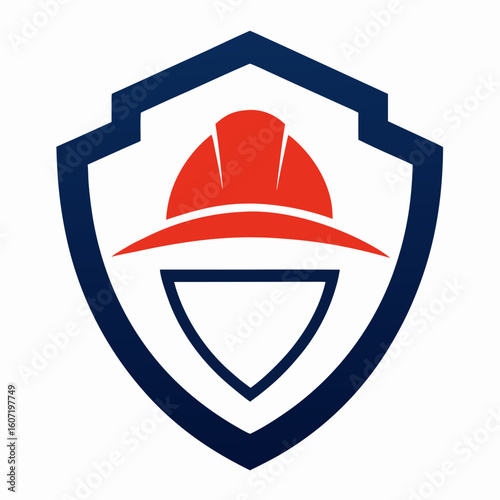 Construction safety hard hat shield emblem