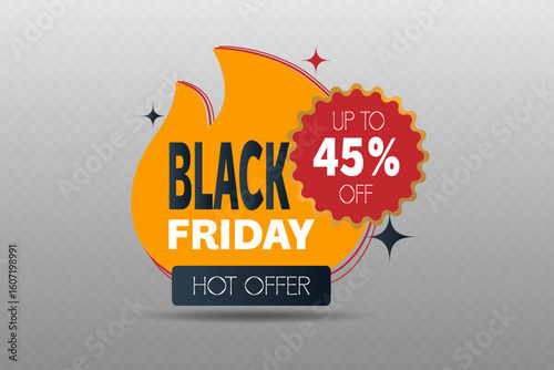 Black Friday sale banner with discount.