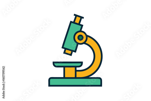 Single Line Art Microscope Illustration with Science and Laboratory Equipment Doodles