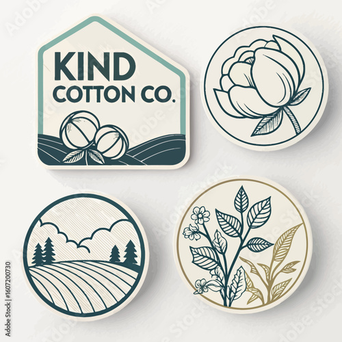 Collection of Kind Cotton Logos Vector
