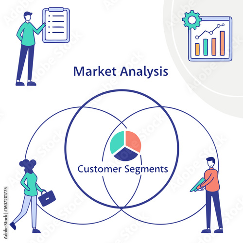 Market analysis and customer segmentation strategy illustration