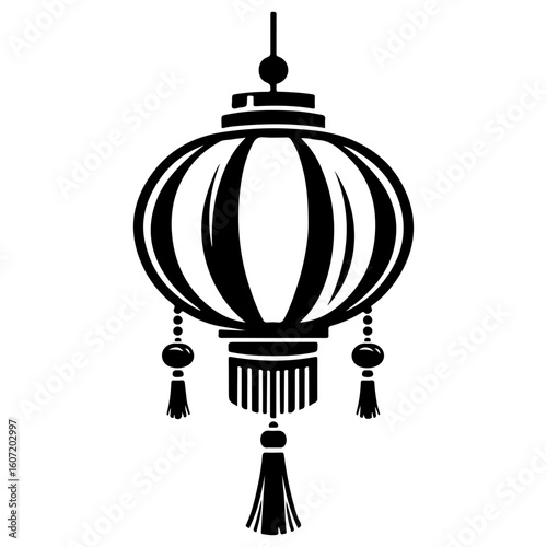 Vector of Chinese lanterns on white background.