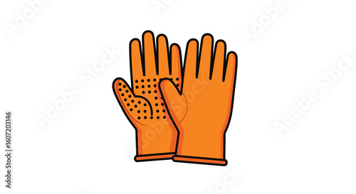 Durable orange grip gloves for various work tasks and outdoor activities protecting hands from abrasion and dirt