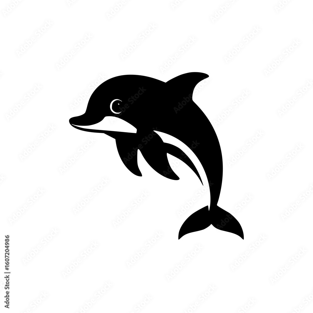 Fototapeta premium vector silhouette of a dolphin