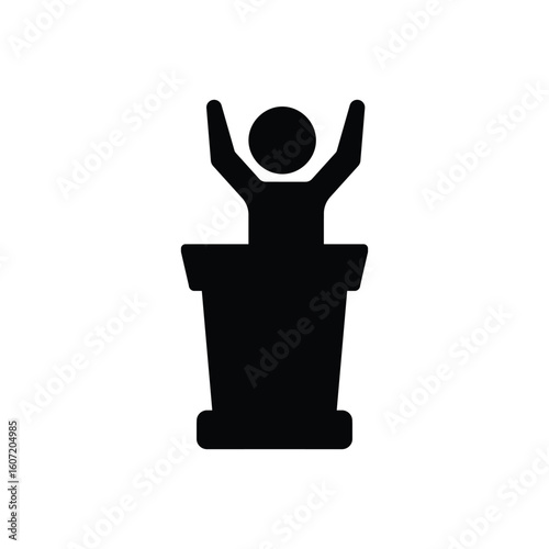 Icon people talking on the pulpit black
