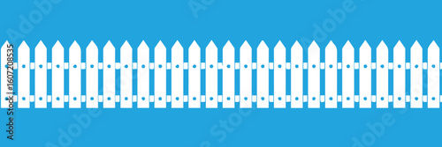 seamless white picket fence border vector for country cottage and rural landscape designs ai eps jpeg png