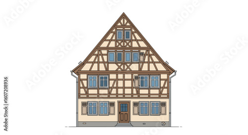 Historic german timber frame house architecture design traditional european dwelling exterior facade