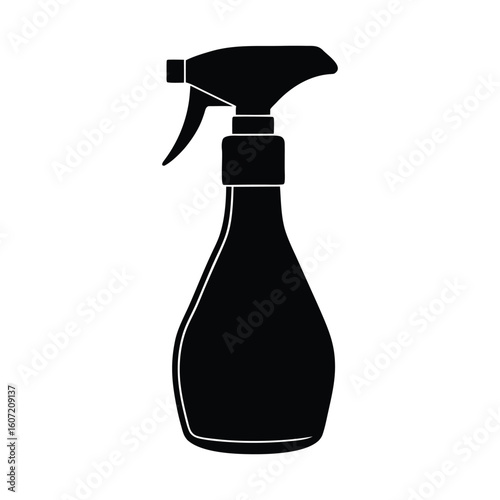 Spray Bottle Silhouette Vector Graphic Free Download on White Background