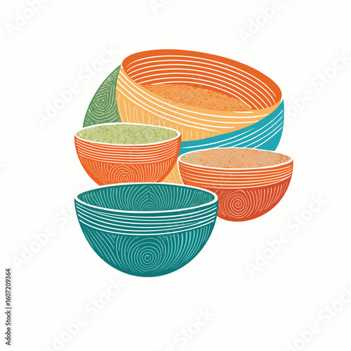 colorful ceramic bowls