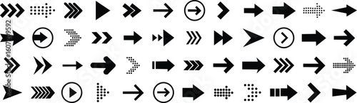 Black arrow vector icon pack.Arrow Icon Set. Pixel Perfect Vector EPS 10 Illustration.