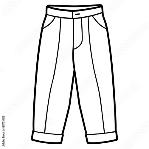 Minimal Capris Pants Vector Illustration