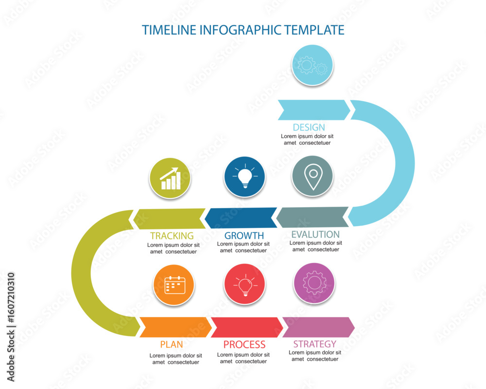 Naklejka premium 7 steps business process infographic, business infographic, timeline infographic template, strategy infographic, circle infographic, whit 7 steps or option. 