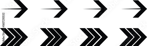 Black arrow vector icon pack.Arrow Icon Set. Pixel Perfect Vector EPS 10 Illustration.