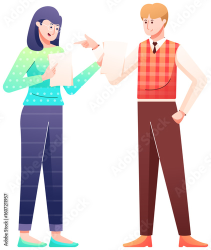 Coworker Discussion Concept Illustration