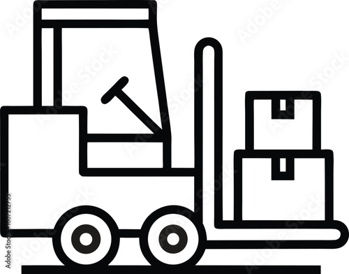 Forklift – "Outline icon of a forklift machine with pallet"


