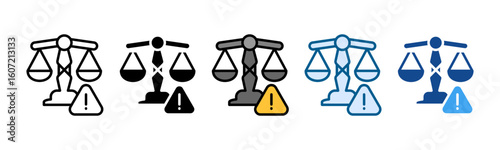 Legal Risk Icon Set Multiple Style Collection
