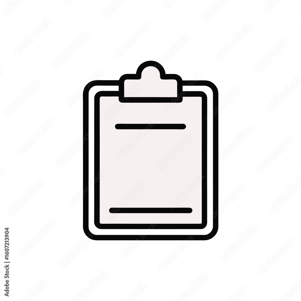 Clipboard outline icon with checkmark isolated on white background Clipboard outline icon with checkmark isolated on white background