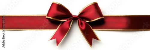 Red ribbon with gold trim and bow