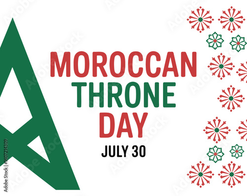 Moroccan Throne Day Celebration Banner July 30 National Holiday
